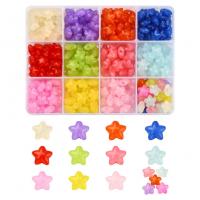Acrylic Jewelry Beads, with Plastic Box, Star, DIY, mixed colors, 130x100x22mm, Approx 360PCs/Box, Sold By Box