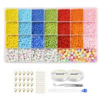 Acrylic Jewelry Finding Set with Plastic Box & Glass Seed Beads & Plastic & Iron & 304 Stainless Steel & Zinc Alloy gold color plated DIY mixed colors Sold By Set