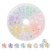 Bead in Bead Acrylic Beads, with Plastic Box, Flower, DIY & frosted, more colors for choice, 99x15mm, Approx 63PCs/Box, Sold By Box
