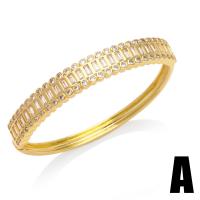 Cubic Zirconia Micro Pave Brass Bracelet gold color plated & micro pave cubic zirconia & for woman golden nickel lead & cadmium free Sold By PC