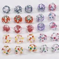 Fashion Glass Beads Round DIY & enamel & hollow 14mm Sold By PC