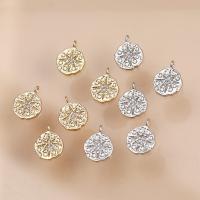 Cubic Zirconia Micro Pave Brass Pendant Round plated DIY & micro pave cubic zirconia nickel lead & cadmium free Sold By PC