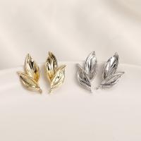 Brass Earring Drop Component Leaf plated DIY nickel lead & cadmium free Sold By Pair