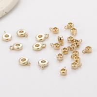 Perles attaches en laiton, Rond, Placage de couleur d'or, DIY & normes différentes pour le choix, doré, protéger l'environnement, sans nickel, plomb et cadmium, Vendu par PC