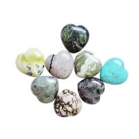 Kamień szlachetny Ozdoba, Serce, obyty, do wyboru różne materiały, 30x30x15mm, sprzedane przez PC