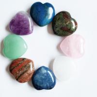 Полудрагоценный камень Декоративные украшения, Сердце, полированный, различные материалы для выбора, 25x25x10mm, продается PC