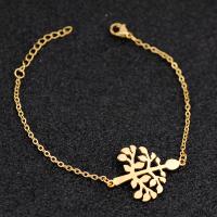 Stainless Steel Jewelry Bracelet, 304 Stainless Steel, with 1.18inch extender chain, Tree, Vacuum Plating, fashion jewelry & for woman, golden, Length:Approx 6.69 Inch, Sold By PC
