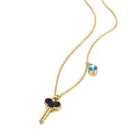 Titanstahl Halskette, Schlüssel, Modeschmuck & Micro pave Zirkonia & für Frau, keine, 13x25mm, Länge:45 cm, verkauft von PC