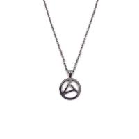 Titanium Steel Necklace, Flat Round, Vacuum Ion Plating, fashion jewelry & Unisex & hollow, silver color, Length:60 cm, Sold By PC