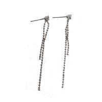 Fashion Fringe Earrings Zinc Alloy silver color plated fashion jewelry & for woman silver color nickel lead & cadmium free 50mm Sold By Pair