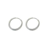 Brass Huggie Hoop Earring, Donut, silver color plated, fashion jewelry & for woman, silver color, nickel, lead & cadmium free, 18x18mm, Sold By Pair