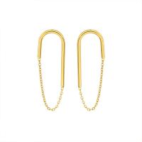 Titanium Steel  Earring gold color plated fashion jewelry & for woman gold Sold By Pair
