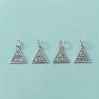 925 Sterling Silver Pendant, Triangle, vintage & DIY & different styles for choice, 11.30x11.90mm, Hole:Approx 4.2mm, Sold By PC