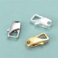 925 Sterling Silver Lobster Claw Clasp, Square, plated, DIY, more colors for choice, 7.20x15.20mm, Hole:Approx 2mm, Sold By PC