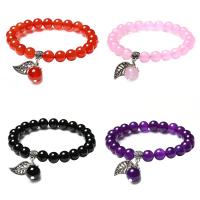 Gemstone Bracelets, with Tibetan Style bead, different materials for choice & Unisex, more colors for choice, Length:Approx 6 Inch, Sold By PC