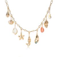 Zinc Alloy smykker halskæde, med Plastic, guldfarve belagt, for kvinde & med rhinestone, Længde Ca. 17.71 inch, Solgt af PC