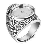 Cink Alloy Finger Ring Setting, starinski srebrne boje pozlaćen, Podesiva & modni nakit & bez spolne razlike, nikal, olovo i kadmij besplatno, 16mm, Prodano By PC
