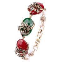 Zinc Alloy Bracelet with Resin gold color plated fashion jewelry & for woman & with rhinestone nickel lead & cadmium free Length Approx 7.48 Inch Sold By PC