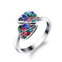 Cink Alloy Finger Ring, starinski srebrne boje pozlaćen, modni nakit & različite veličine za izbor & za žene & s Rhinestone, više boja za izbor, nikal, olovo i kadmij besplatno, 20x20mm, Prodano By PC