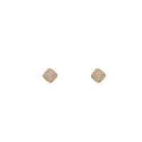 Terningformet Zirkon Micro Pave Messing Øreringe, Square, højkvalitets forgyldt og aldrig fade, mode smykker & Micro Pave cubic zirconia & for kvinde, gylden, 8x8mm, Solgt af par