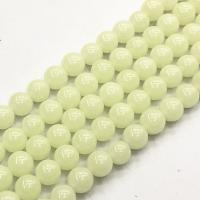 Night-Light Stone Beads, Round, DIY, light green, 8mm, Sold Per Approx 38 cm Strand