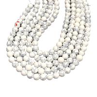 Magnesit Perle, rund, DIY & verschiedene Größen vorhanden, weiß, verkauft per ca. 38 cm Strang