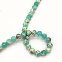 Impression Jasper Beads, Round, DIY & different size for choice, green, Sold Per Approx 38 cm Strand