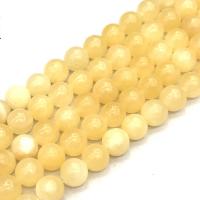 Pale Brown Jade Abalorio, Esférico, Bricolaje & diverso tamaño para la opción, amarillo, Vendido para aproximado 38 cm Sarta