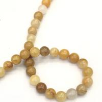 Jade Yellow Beads, Round, DIY & different size for choice, yellow, Sold Per Approx 38 cm Strand