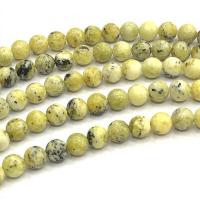 Gras gelbe Kiefer Perle, rund, DIY & verschiedene Größen vorhanden, gelb, verkauft per ca. 38 cm Strang