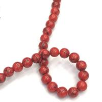 Pinus koraiensis Beads Round DIY red Sold Per Approx 38 cm Strand