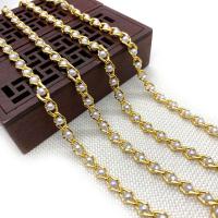 Ozdobny mosiężny łańcuch, Mosiądz, ze Tworzywa ABS perła, Platerowane w kolorze złota, DIY & różnej wielkości do wyboru, bez zawartości niklu, ołowiu i kadmu, około 10m/szpula, sprzedane przez szpula