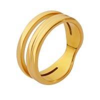 Titanium Steel Finger Ring, Vacuum Ion Plating, different size for choice & for woman, golden, 7mm, Sold By PC
