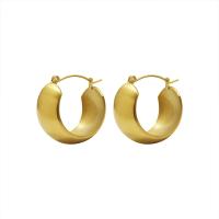 Titanium Staal Earring, voor vrouw, gouden, 27x22mm, Verkocht door pair