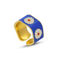 Ring Finger Titantium stali, dla kobiety & naklejka epoksydowa, niebieski, 11mm, rozmiar:7, sprzedane przez PC
