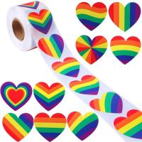 Sealing Sticker, Copper Printing Paper, with Adhesive Sticker, Heart, DIY & different size for choice, mixed colors, Sold By Spool