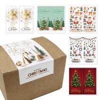 Sealing Sticker, Copper Printing Paper, with Adhesive Sticker, Rectangle, Christmas Design & different styles for choice, mixed colors, 50x100mm, Sold By PC