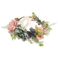 Hair Wreath, Klud, Flower, Justerbar & bryllupsgave & for kvinde, flere farver til valg, 240x240x50mm, Solgt af PC