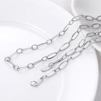 Nehrđajući čelik nakit lanac, 304 nehrđajućeg čelika, možete DIY & različitih stilova za izbor, izvorna boja, 1m/Strand, Prodano By Strand