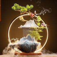 Backflow Incense Burner Porcelain half handmade for home and office & durable & with LED light Sold By PC