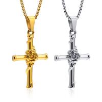 Stainless Steel Jewelry Necklace, 304 Stainless Steel, Cross, fashion jewelry & different styles for choice & for man, more colors for choice, 25x39.80mm, Length:Approx 24 Inch, Sold By PC