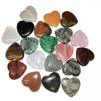 Gemstone Decoration, Heart, polished, different materials for choice, 25x6mm, Sold By PC
