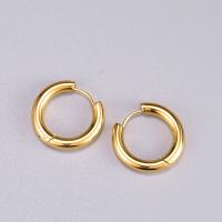 Stainless Steel Huggie Hoop Earring 316L Stainless Steel 18K gold plated fashion jewelry & for woman golden Sold By Pair