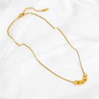Collier d'acier titane, avec 5cm chaînes de rallonge, Rond, bijoux de mode & réglable & pour femme, doré, Longueur:40 cm, Vendu par PC