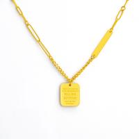 Titanstahl Halskette, mit Verlängerungskettchen von 5cm, Quadrat, Modeschmuck & einstellbar & für Frau, keine, Länge:55 cm, verkauft von PC