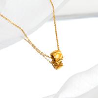 Titanstahl Halskette, mit Verlängerungskettchen von 5cm, Zylinder, Modeschmuck & einstellbar & für Frau, goldfarben, Länge:40 cm, verkauft von PC