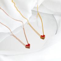 Collier d'acier titane, avec 5cm chaînes de rallonge, coeur, bijoux de mode & réglable & pour femme, plus de couleurs à choisir, Longueur:40 cm, Vendu par PC