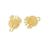 Brass Jewelry Pendants, Flower, 18K gold plated, DIY, golden, nickel, lead & cadmium free, 10x13mm, Hole:Approx 2mm, 10PCs/Bag, Sold By Bag