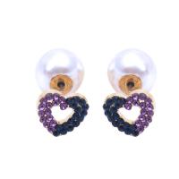 Zinc Alloy Stud Earring gold color plated & for woman & with rhinestone gold Sold By Pair