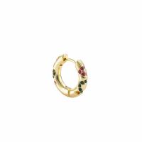 Zinc Alloy Huggie Hoop Earring, gold plated, verschillende stijlen voor de keuze & voor vrouw & met strass, goud, 23x23mm, Verkocht door PC